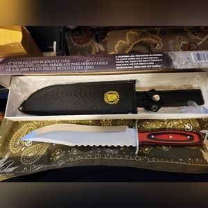 Chipaway Cutlery Red and Black Handle Knife with Sheath